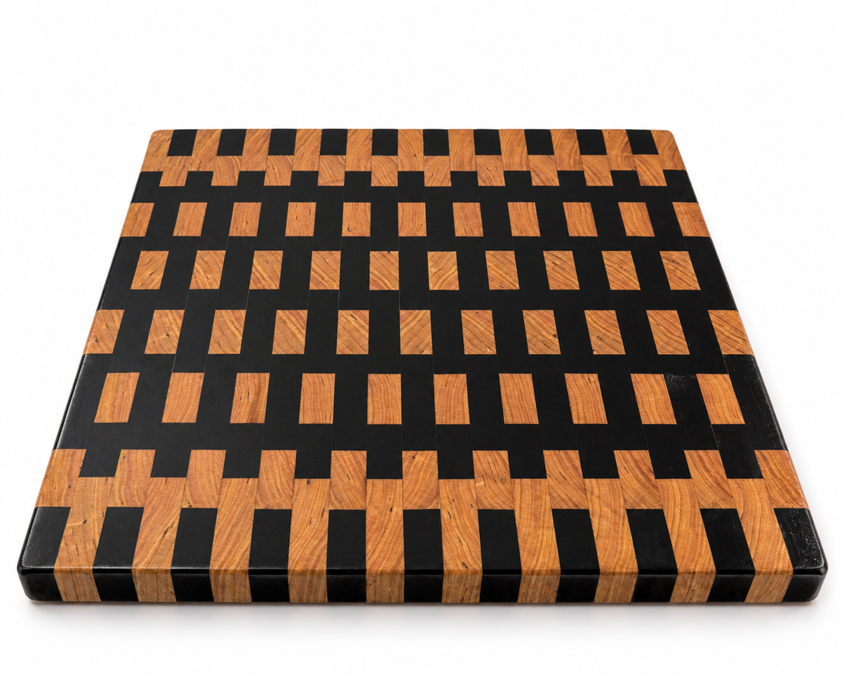 Walnut and Maple End-Grain Cutting Board | ~12" x 13" x 1"