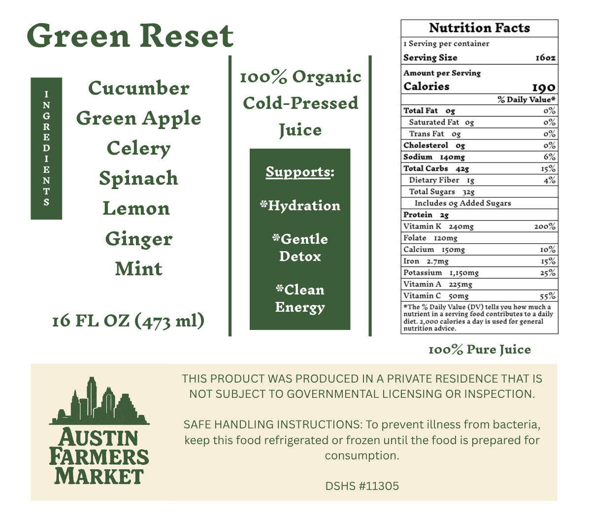 Organic Cold-Pressed Juice | 16 oz