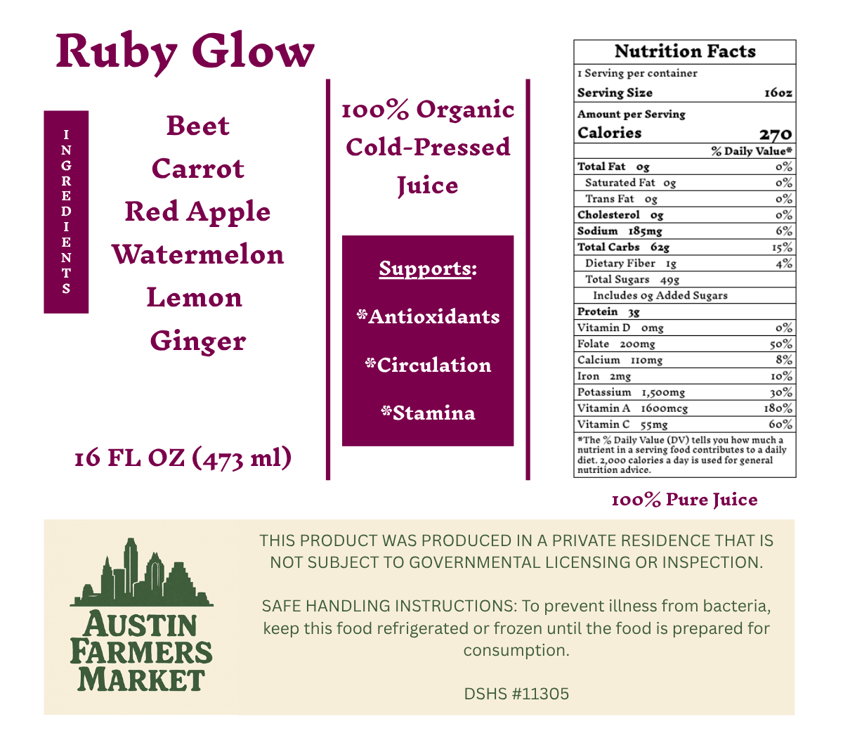 Organic Cold-Pressed Juice | 16 oz