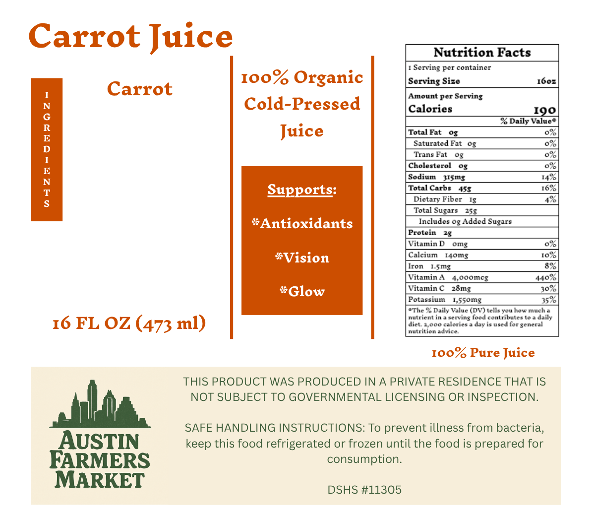 Organic Cold-Pressed Juice | 16 oz