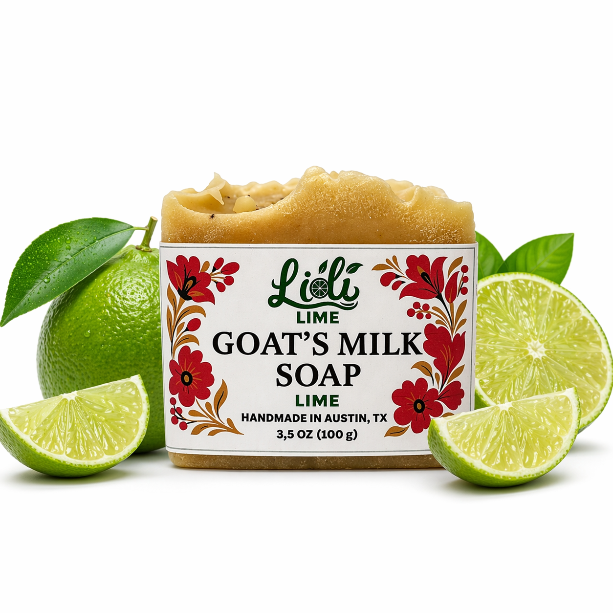 Handmade Lime Goat Milk Soap Bar | 1 Bar, 3.5oz
