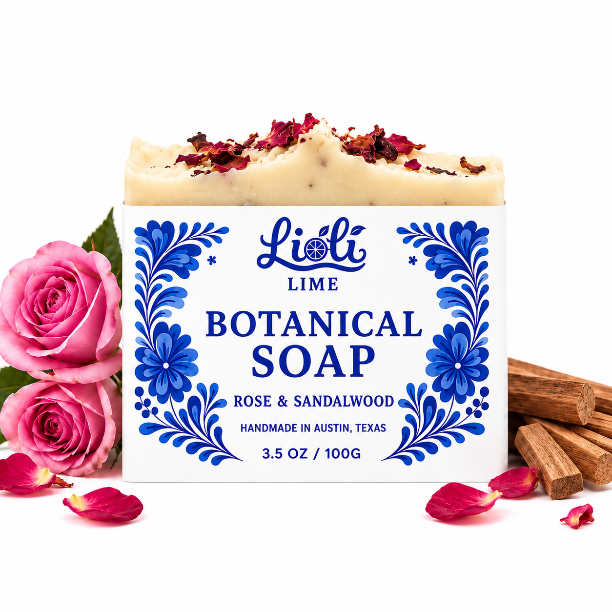 Rose & Sandalwood Botanical Soap Bar | 1 Bar, 3.5 oz