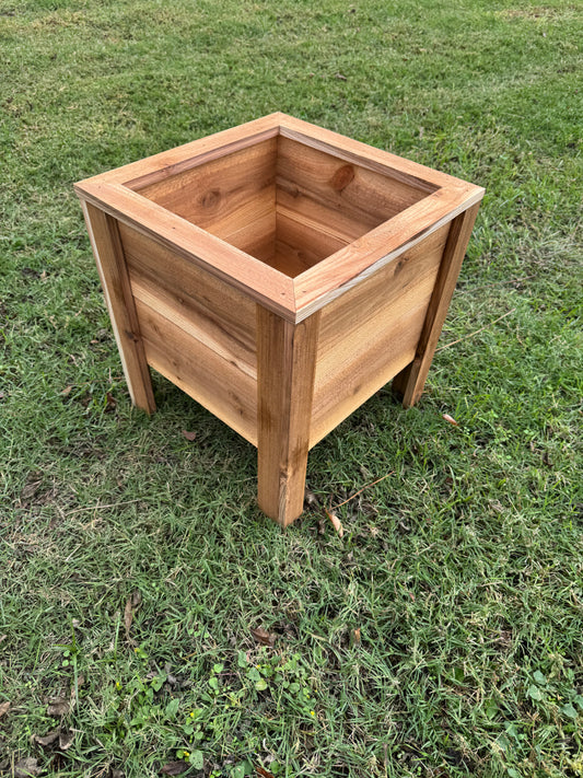 Cedar Planter Box | 15.5" x 15.5" Raised Garden Bed - 16.5" Tall