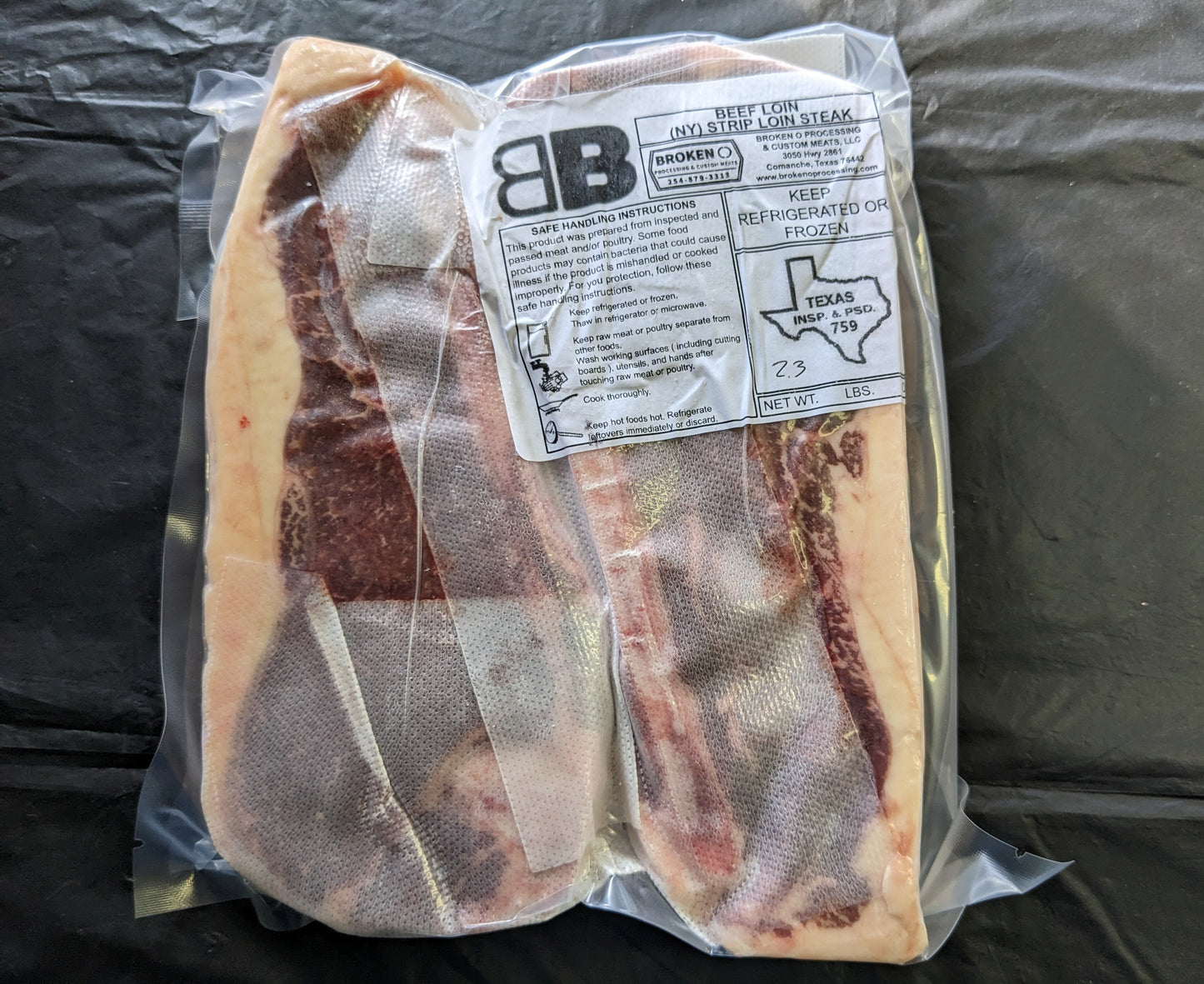 NY Strip Steak – Pack of 2 Steaks | 2.3-2.4 lbs (100% Grass-fed, Grass-finished)