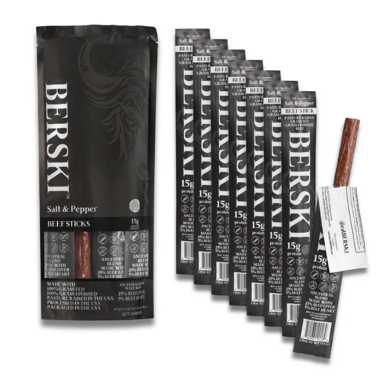 Berski Salt & Pepper Ancestral Beef Sticks | 1.9 oz Sticks