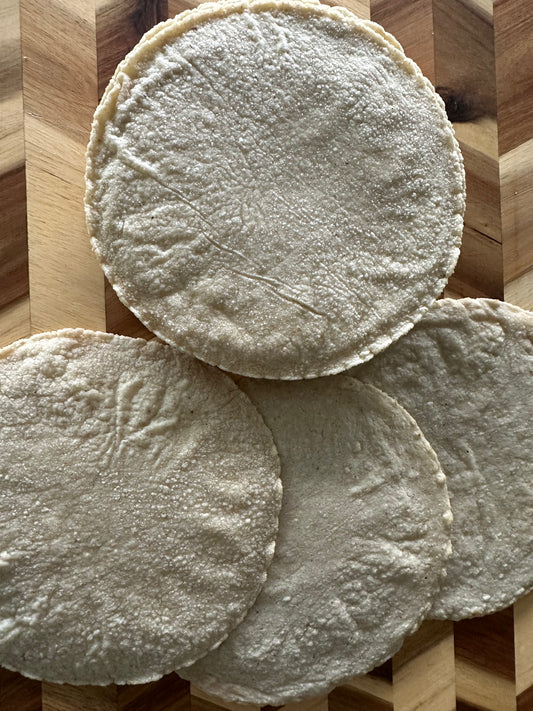 Non-GMO Heirloom White Corn Tortillas | Dozen Tortillas