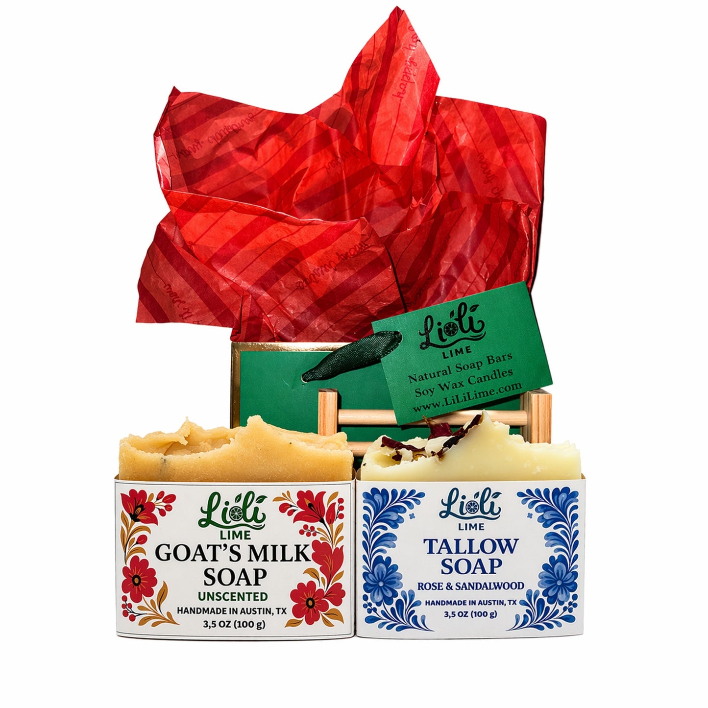 Gift Set | 2 Soap Bars of Your Choice + Soap Dish + Gift Packaging