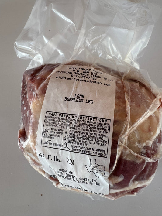 Lamb Boneless Leg Roast | ~2.25 lbs (100% Grass-fed, Grass-finished)