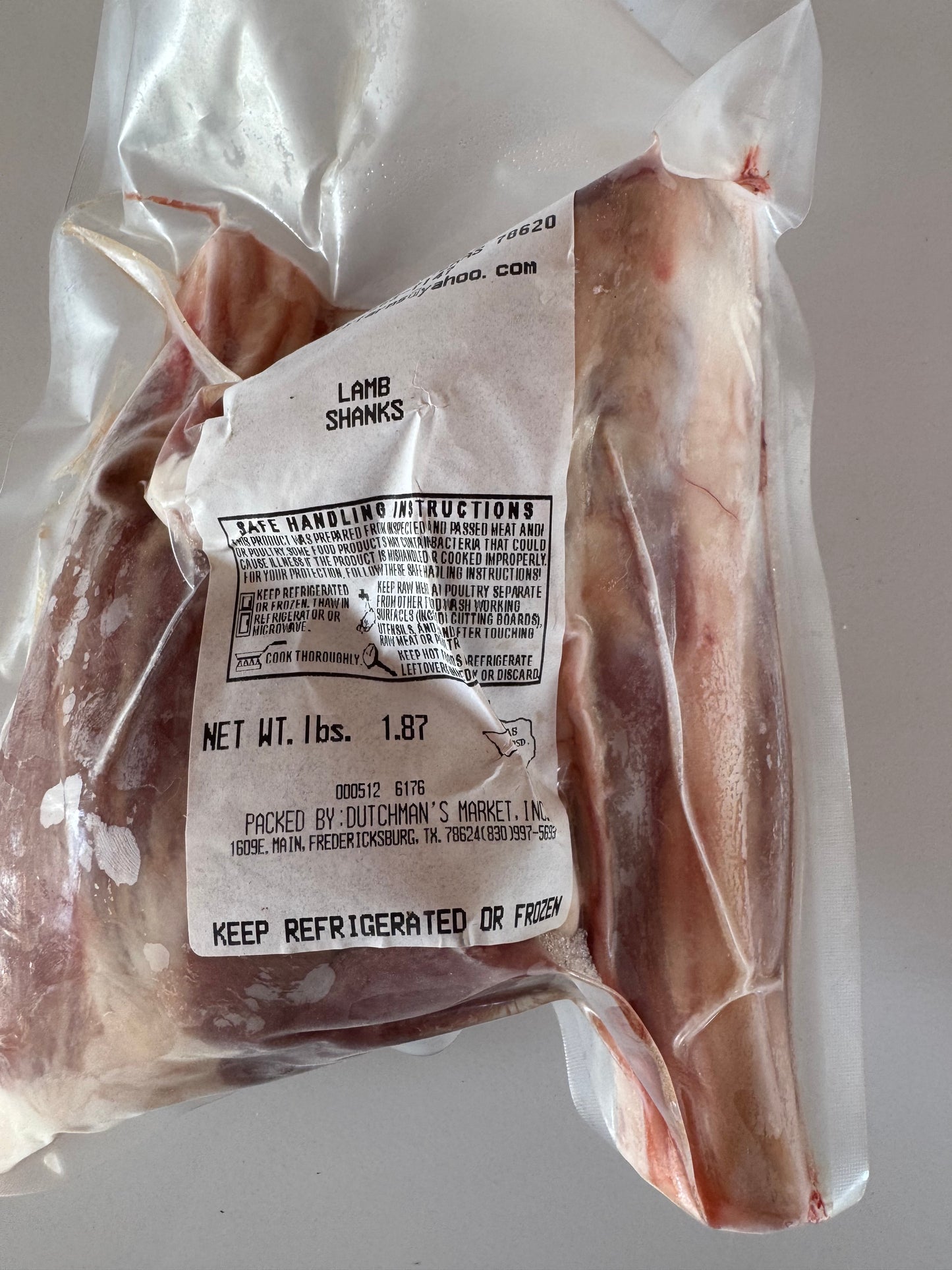 Lamb Rear Shanks (2 per package) | ~1.75 lbs (100% Grass-fed, Grass-finished)