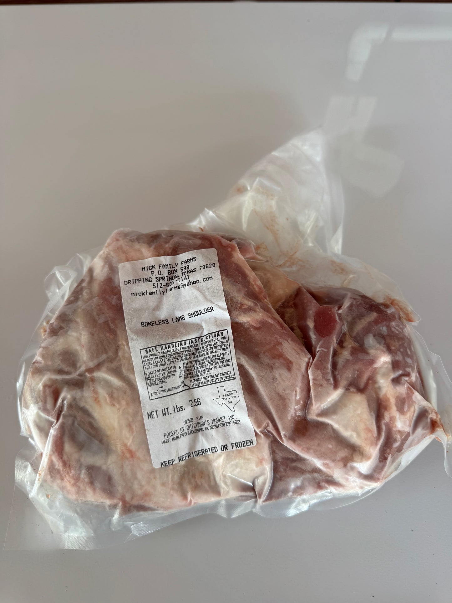 Lamb Boneless Shoulder Roast | ~3 lbs (100% Grass-fed, Grass-finished)