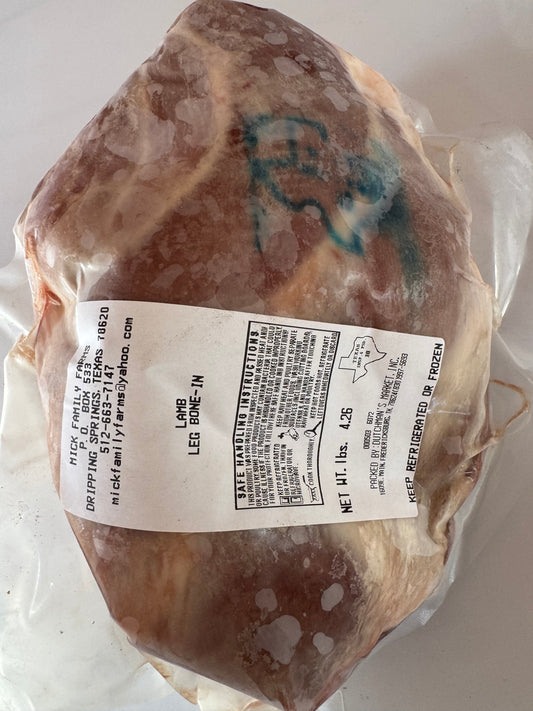 Lamb Bone-In Leg Roast | ~4.25 lbs (100% Grass-fed, Grass-finished)